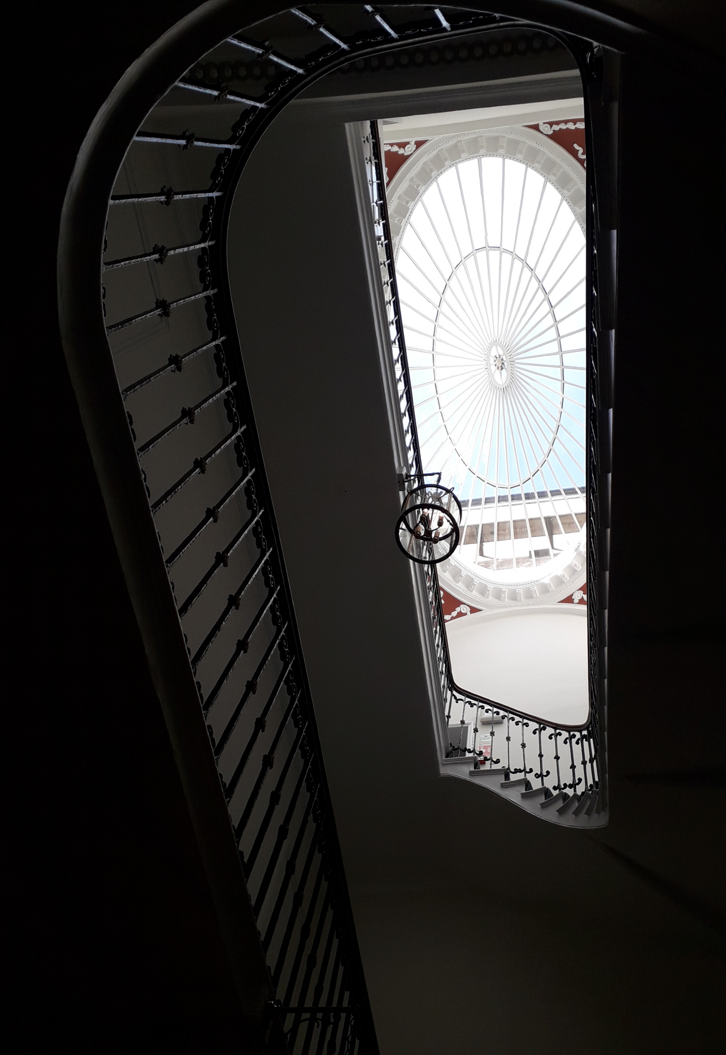 View to the skylight up the John Nash staircase at the GHI